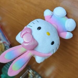 TY Beanie Babies Hello Kitty Rainbow Easter Bunny Ears Plush